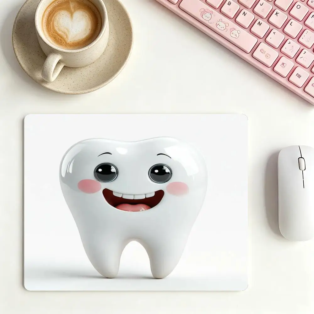 Dental Health Cartoon Tooth Pattern table mat laptop office desktop large size keyboard accessories mousepad