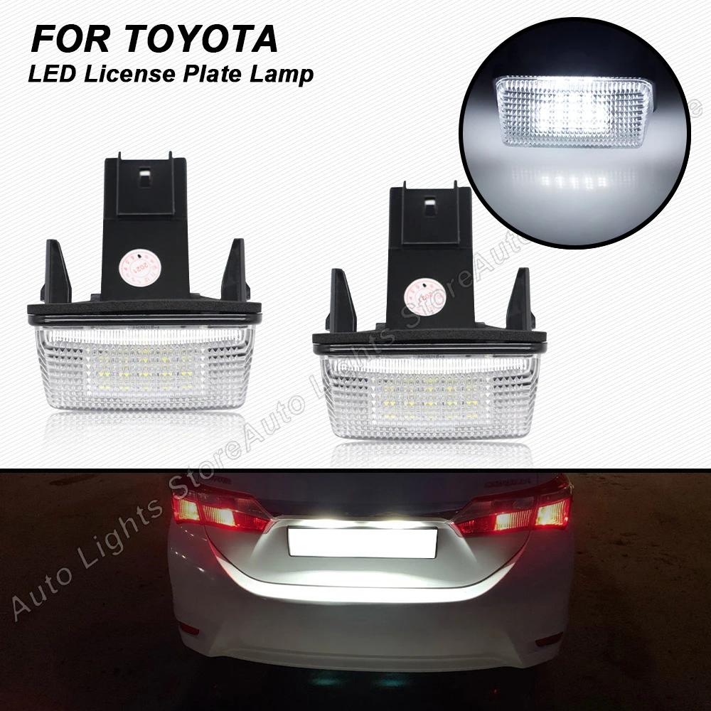 2PCS LED License Plate Light For Toyota Corolla E150 Verso 09-18 Auris Hatchback E15 06-12 Avensis T270 09-18 Number Plate Lamps