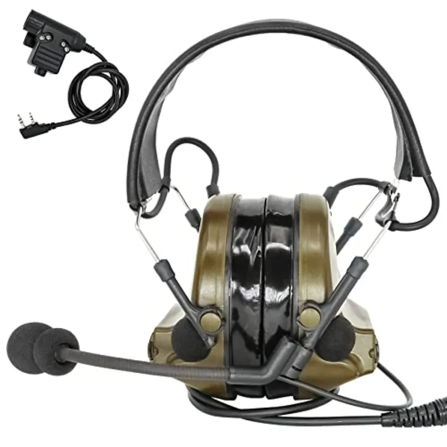

Tactical Headset, Sound Pickup Noise Reduction and Ken 2 Pin PTT for Airsoft Activities