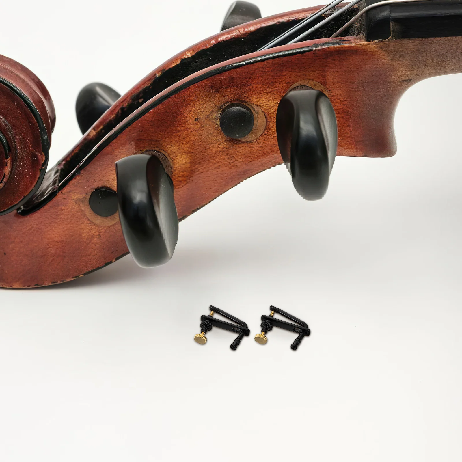 

2pcs Black Gold Alloy Violin Fine Tuners 4/4 String Adjuster Enhance Sound Stability Precision Durable Musical Instrument