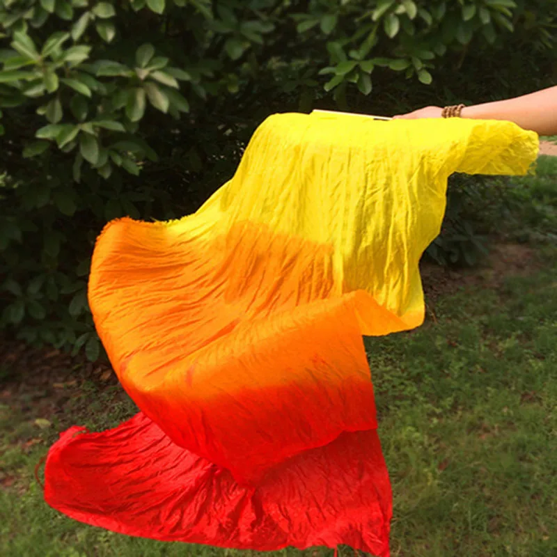 Dancing Silk Fan Color Gradient Flame Belly Tool for Party Stage Performance