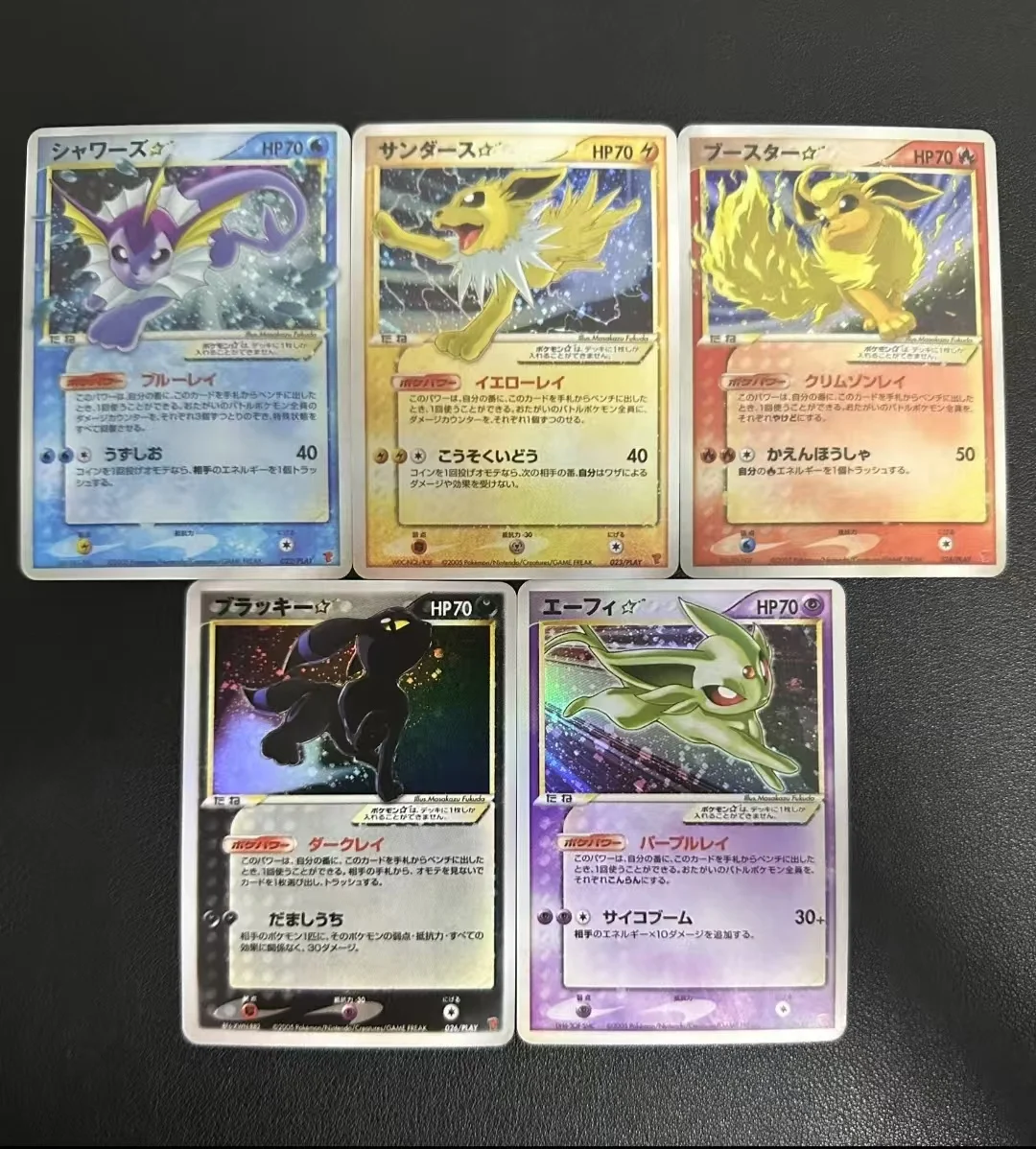 5pcs-set-ptcg-pokemon-cards-diy-holographic-flash-card-anime-figure-umbreon-espeon-vaporeon-flareon-jolteon-toy-gifts