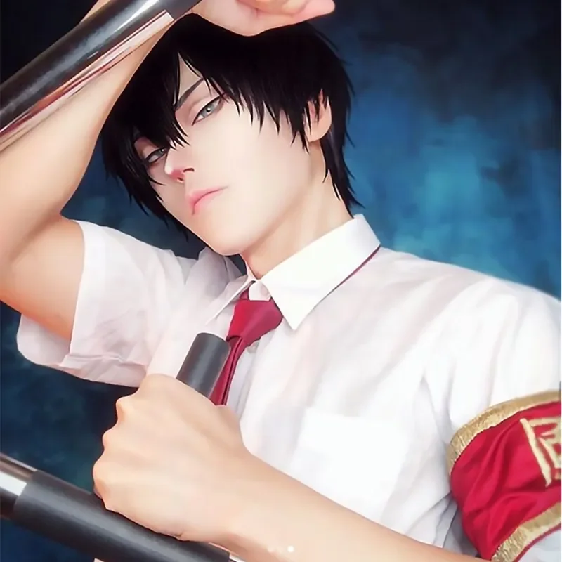 Disfraz de Cosplay de Hitman Reborn Hibari Kyoya, ropa de Halloween para hombres, abrigo de uniforme con pantalones, accesorios de peluca