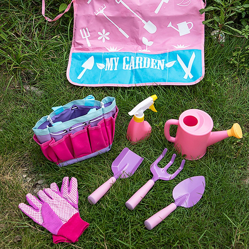 

1 set Garden Tool Set Kids Lightweight Plastic Metal Shovel Bright Colors Beach Sandbox Weeding Planting Digging Toys