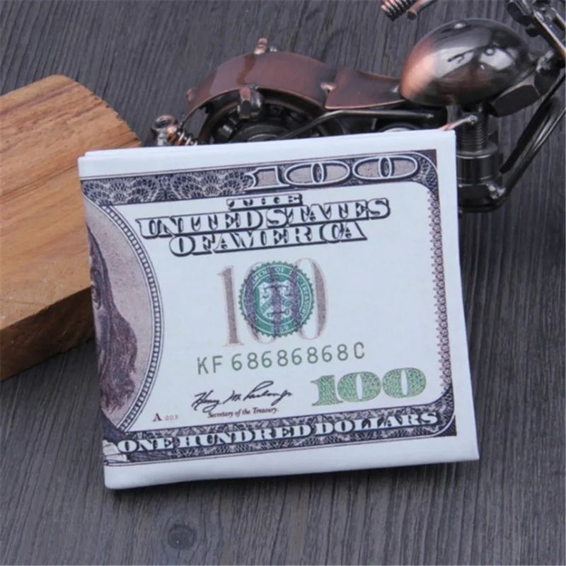 Cute USD US Dollar Wallet For Boys Kids Men PU Leather Money Bag Novelty Gift Teens Student Purse Women Male Coin Pouch