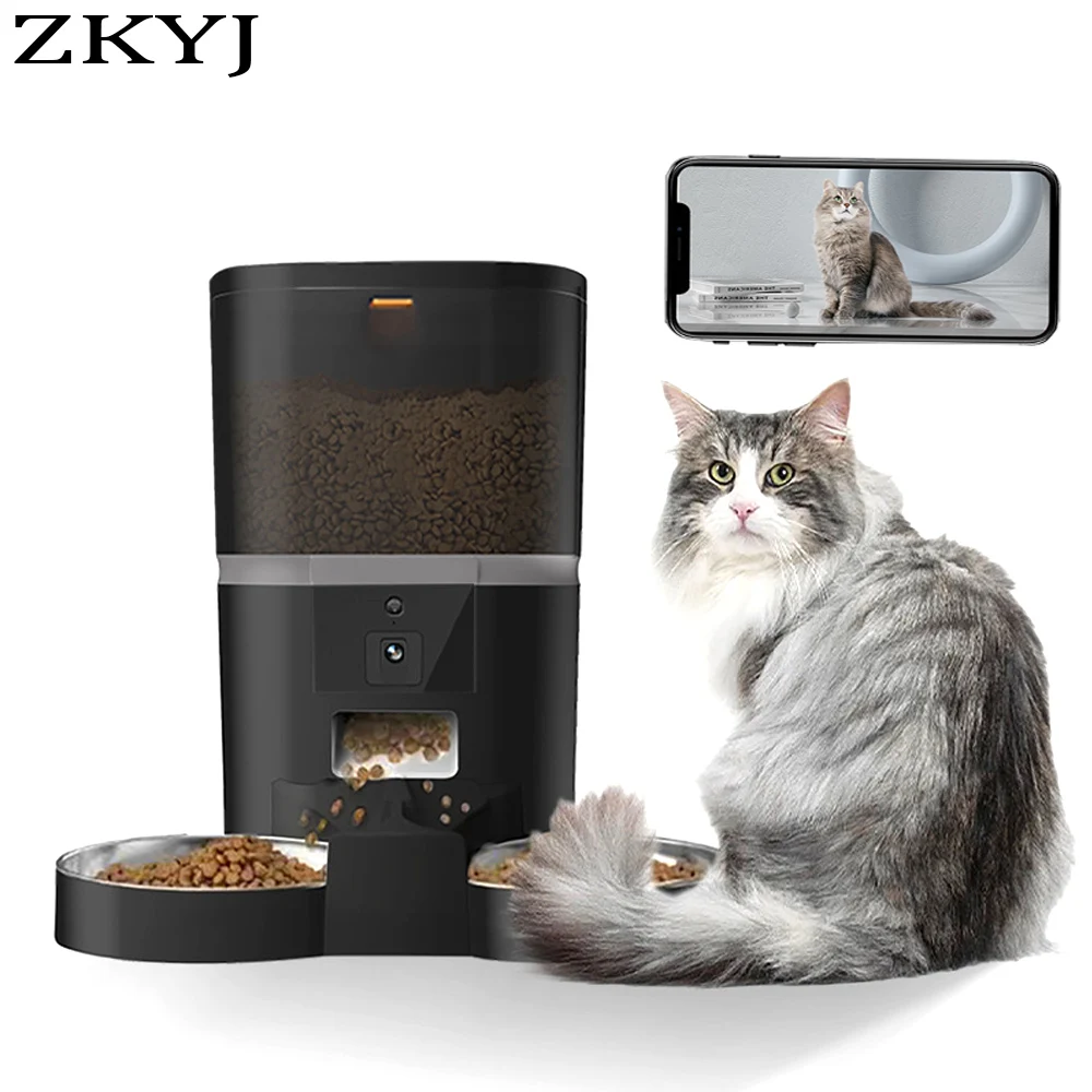 

4L Automatic Smart Cat Pet Feeder For 2 Small Animals Food Dispenser Dog Feeding With Camera Voice Video Recording Food Bowl