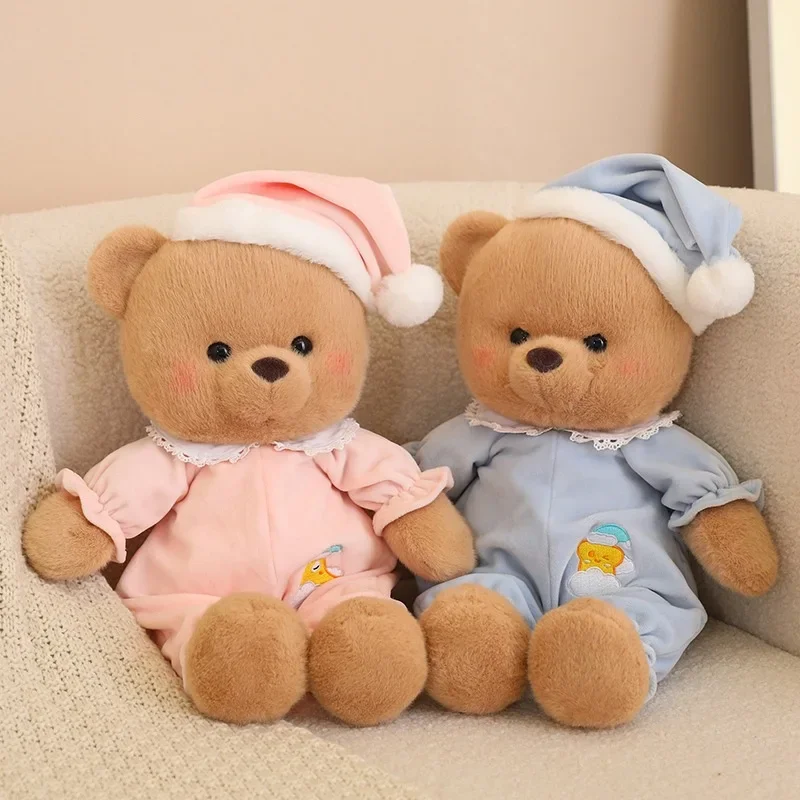 

40cm Kawaii Pajamas Little Bear Plush Doll Cartoon Animal Plushie Throw Pillow Sleeping Toys Kids Birthday Xmas Gift Home Decor