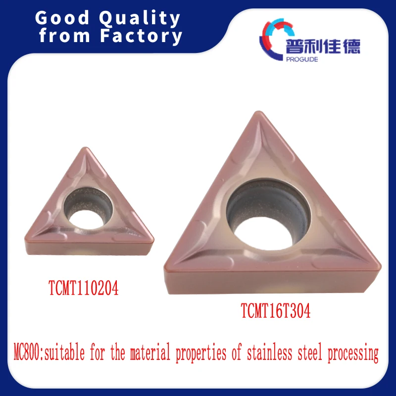 PROGUIDE TCMT110204 TCMT110208 TCMT16T304 TCMT16T308 MC800 Carbide Inserts Lathe Blades Cutter Cutting For Stainless Steel