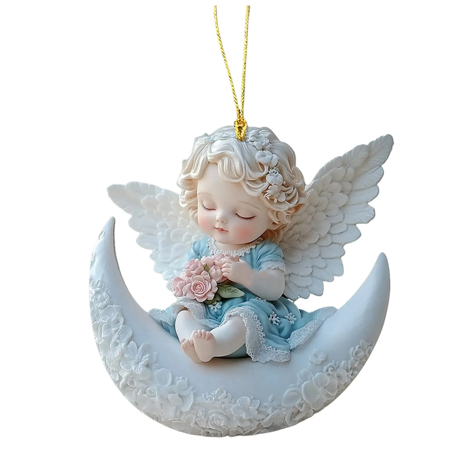 Baby With 2D Flat Acrylic Keychain Car Rearview Accessory Backpack Hanging Beaded Garland Decorations Christmas