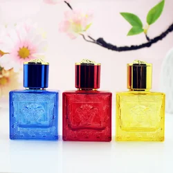 5pcs 25ml Transparent Perfume Bottle Thick Glass Spray Bottles Square Empty Cosmetic Container Travel