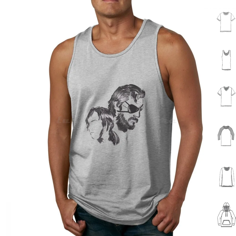 Metal Gear Graffitti Tank Tops Print Cotton Metal Gear Solid Hideo Kojima Videogame Snake Quiet Gamer Cool Greyscale