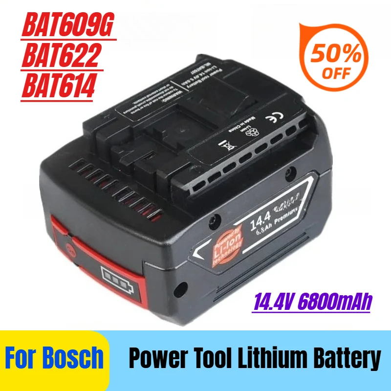 

14.4V 6800mAh for Bosch BAT609G BAT622 BAT614 Power Tool Lithium Battery