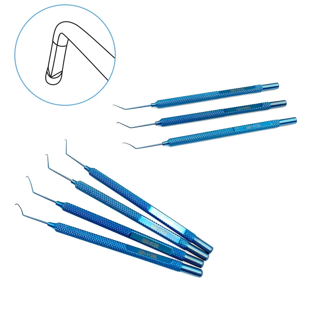 

Titanium Phaco Chopper hook Right/left hand Double Eyelid tool Pet Ophthalmic hook surgical Instrument 1pcs