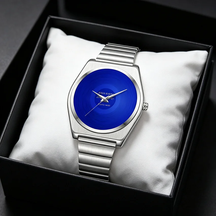 2026 Men's Quartz Watch with Round Dial Design Personalized Graffiti Digital Patterns Simple Yet Retro Fashionable High-End Men