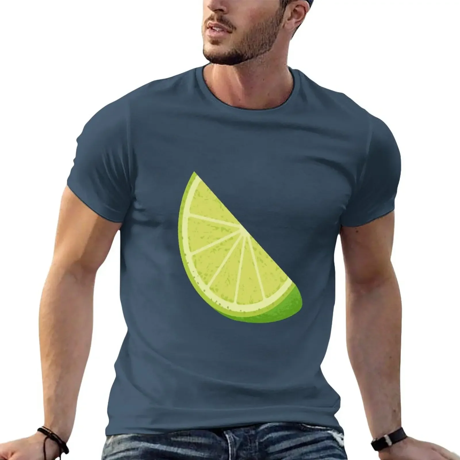 2024 spring and fall t shirt  Lime Slice T-Shirt for  vintage blacks sublime T-shirts short sleeves pure cotton tops streetwear