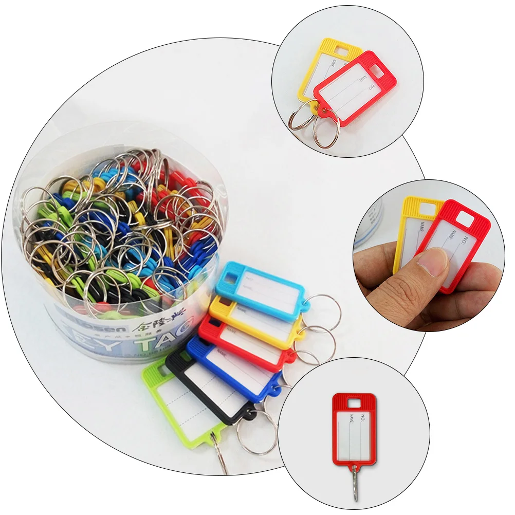 

50pcs Colorful Key Tags PP Material Number Classified Identifying Luggage ID Tag Name Travel Accessories