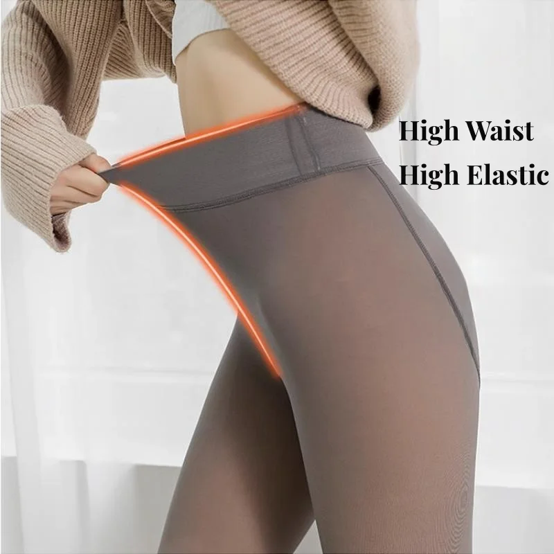 Hot Thicken Thermal Tights Plus Size Warm Insulated Tights Sexy Pantyhose Women Fake Stockings Skin Effect Translucent Tights