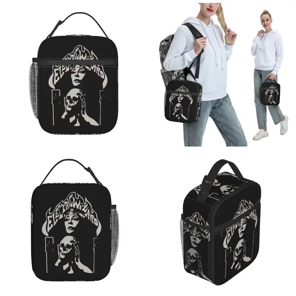 ELECTRIC WIZARD Music Rock Band Thermal Insulated Lunch Bag for Picnic Reusable Food Container Bags Cooler Thermal Lunch Boxes