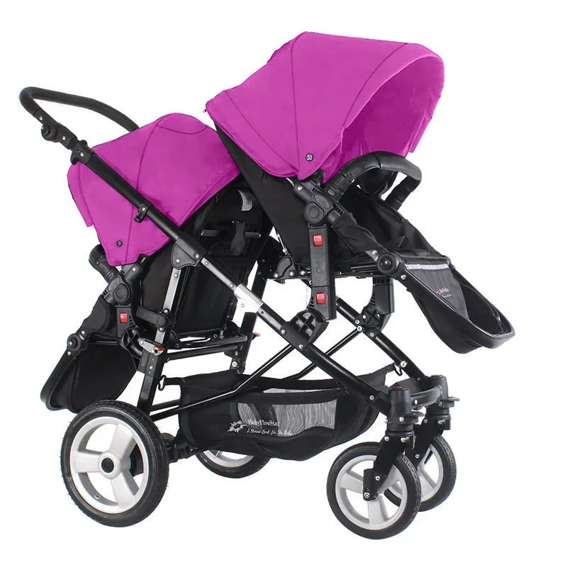 Foldable Twins Baby Carriage Stroller Twin Can Sit and Lie Double Stroller Shock Absorber Second high view Child Stroller