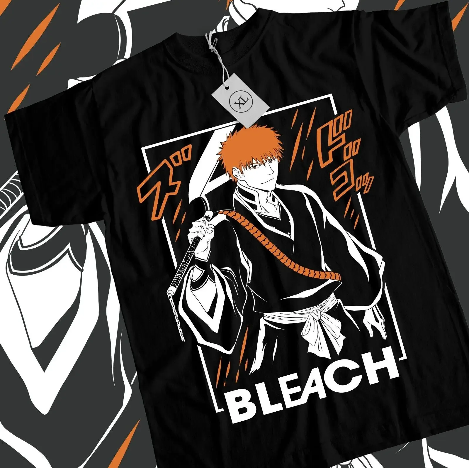 

Ichigo Kurosaki T-shirt Bleach Anime Strip Horror Shonen Jump Shirt Tee All Size