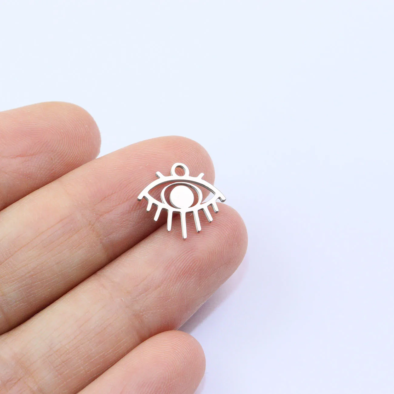 10pcs Stainless Steel Mirror Polish Jewelry Devil Eyes Charms Pendant DIY Handcraft PVD Plated Waterproof Antiallergic