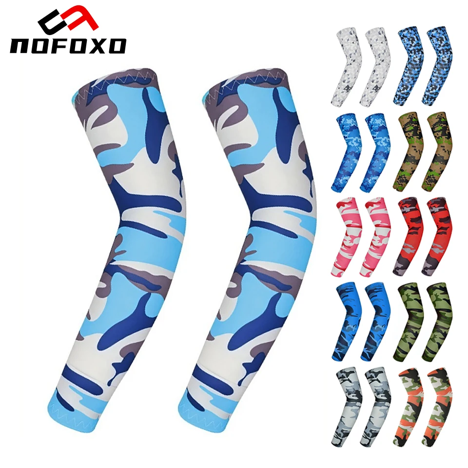 

NOFOXO 1 пара летних охлаждающих компрессионных рукавов из ледяного шелка для мальчиков и девочек, защита от УФ-излучения, для занятий спортом на открытом воздухе, баскетбола, велоспорта