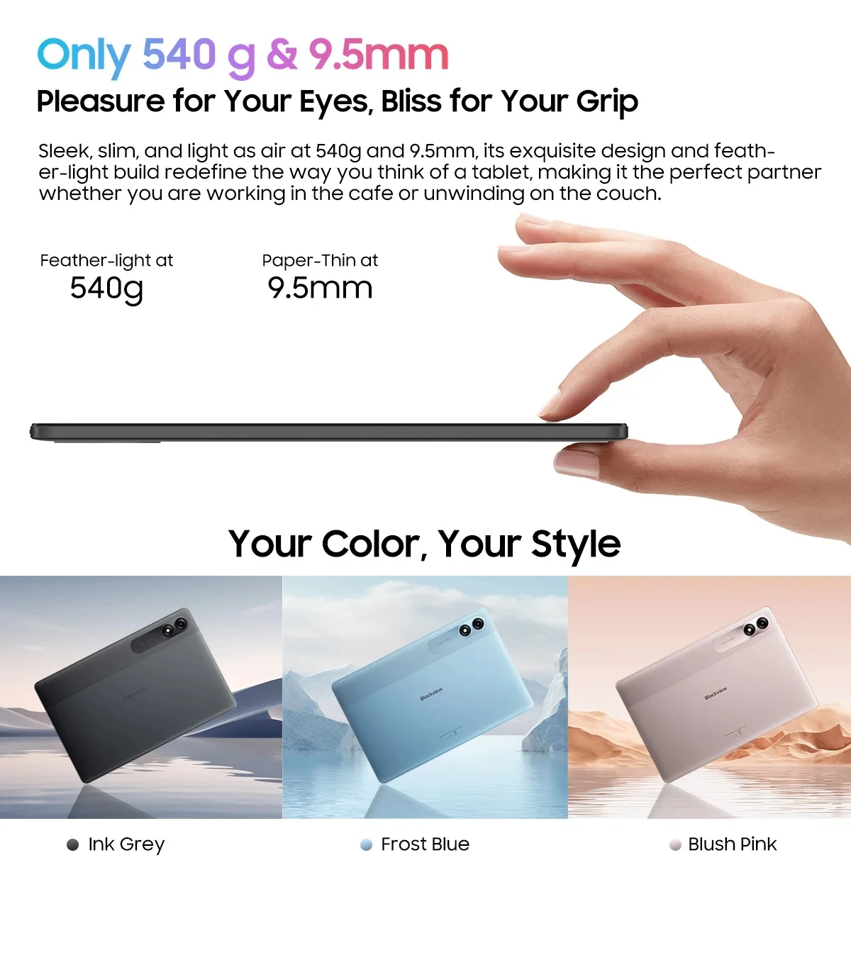 New Blackview Tab 90 WIFI Tablet 10.92 Inch HD+ Display T606 Octa Core, 4GB 128GB, 8200mAh Battery WIFI Tablets PC Android 14