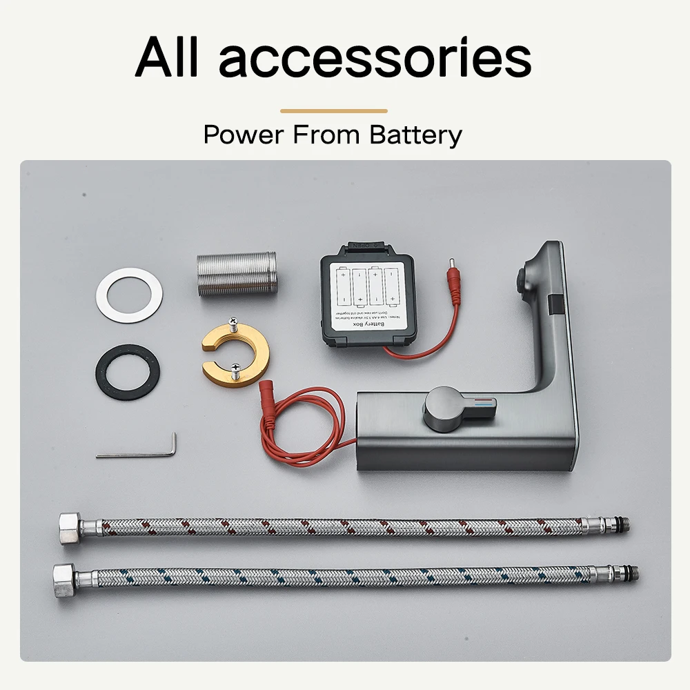 Rozin Touchless الاستشعار حوض صنبور الذكية شاشة ديجيتال بالوعة الحمام الحنفيات رمادي النحاس تحسس الماء الساخن البارد صنبور حوض خلاط رافعة