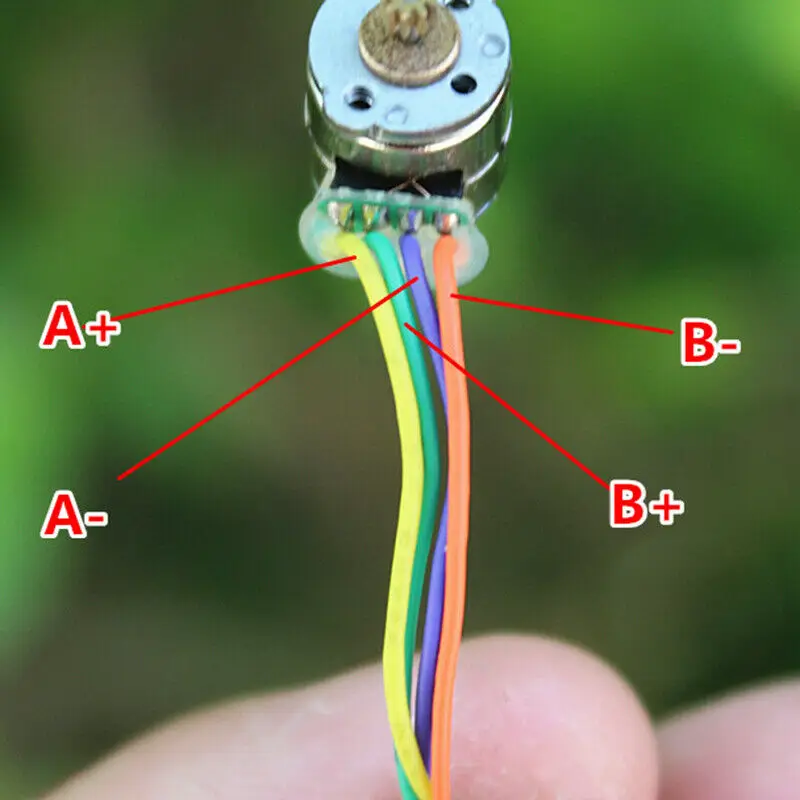 1Pair 2pcs Mini 8mm Stepper Motor Micro 2-phase 4-wire Stepping Motor with 9 Teeth Copper Gear