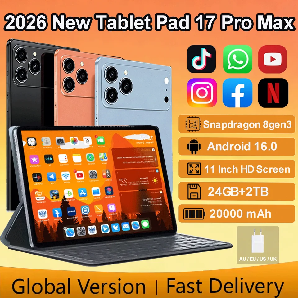 Pad 17 Pro Max New Original Global Edition Tablet Android 16