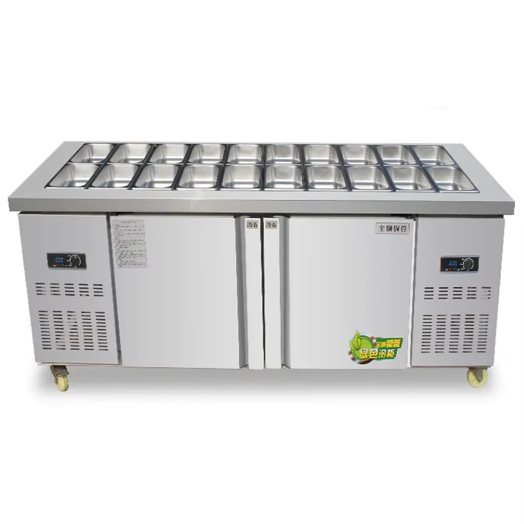 customized workbench salad bar refrigerator salad refrigerated counter for salad bar