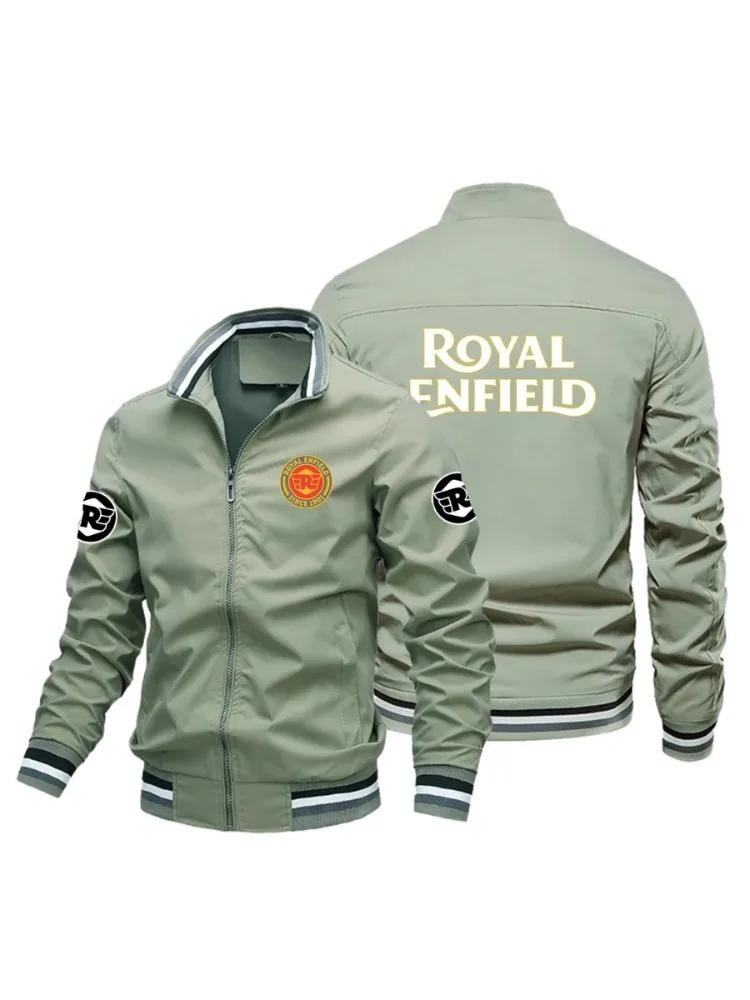 Neue Retro-Style Royal Enfield Motorradjacke Rennjacke Windbreaker Outdoor-Sport Fahrradjacke Herrenbekleidung Oberteile