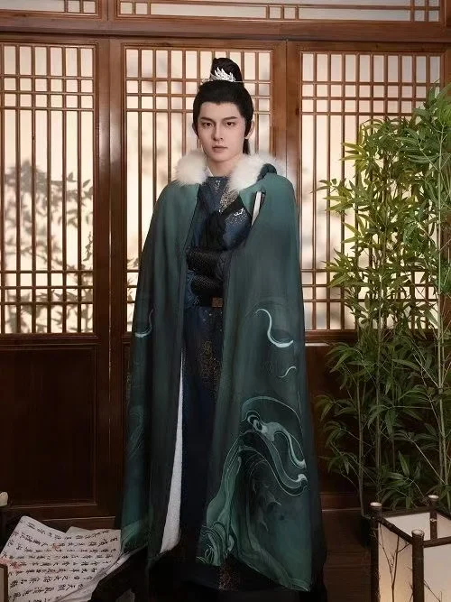 Winter Traditional Dragon Hanfu Cloak Tang Dynasty Men Women Thicken Velvet Robe Ancient Royal Cosplay Outerwear Tops Warm Boys