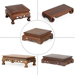 Natural Solid Wood Table Base For Figurines Statues Stone Bonsai Crafts Wooden Pedestal Display Stand Teapot Plate Vase Base