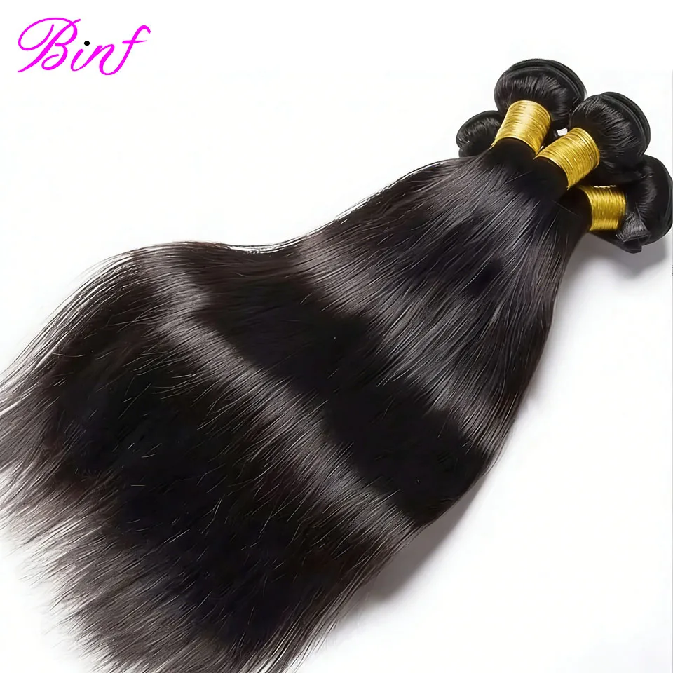 

Raw Straight Bundles 100% Human Hair 2 3 4 Bundle Brazilian Straight Hair Weave Virgin Raw Hair Human Hair Bundles Natural Black