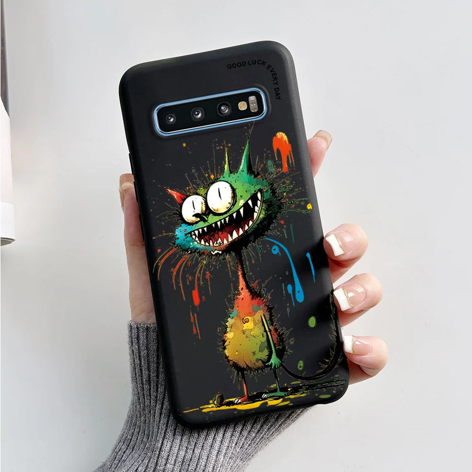 Case For Samsung Galaxy S10 S 10 Plus S10E Phone Cover Cute Rabbit Panda Painted Soft TPU Coque For Samsung S10 S10+ S10E Funda