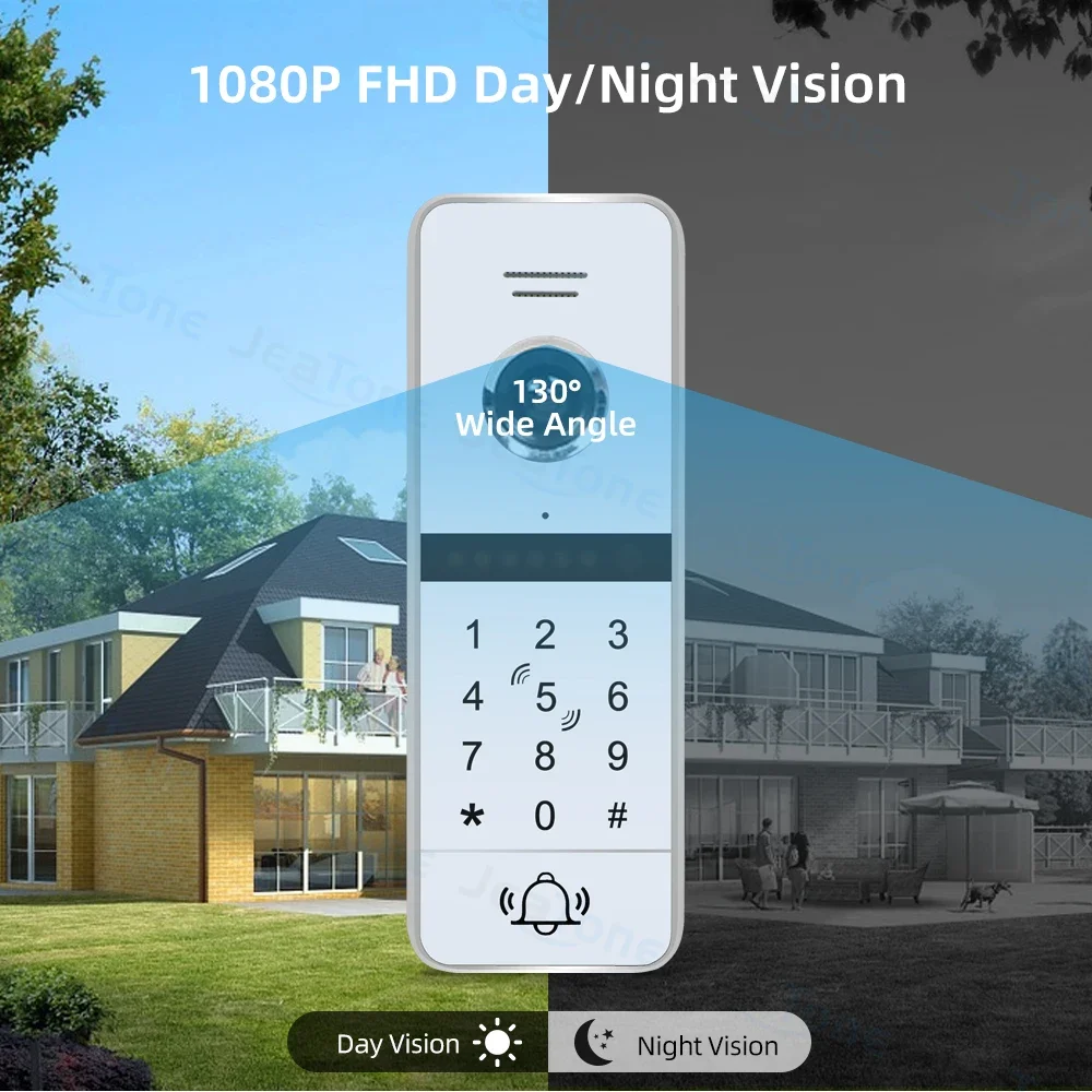 Jeatone 7 Zoll WiFi Tuya App FHD 1080p Video Intercom Kit für Villa Türklingeln Smart Door phone Video anruf Remote Unlock