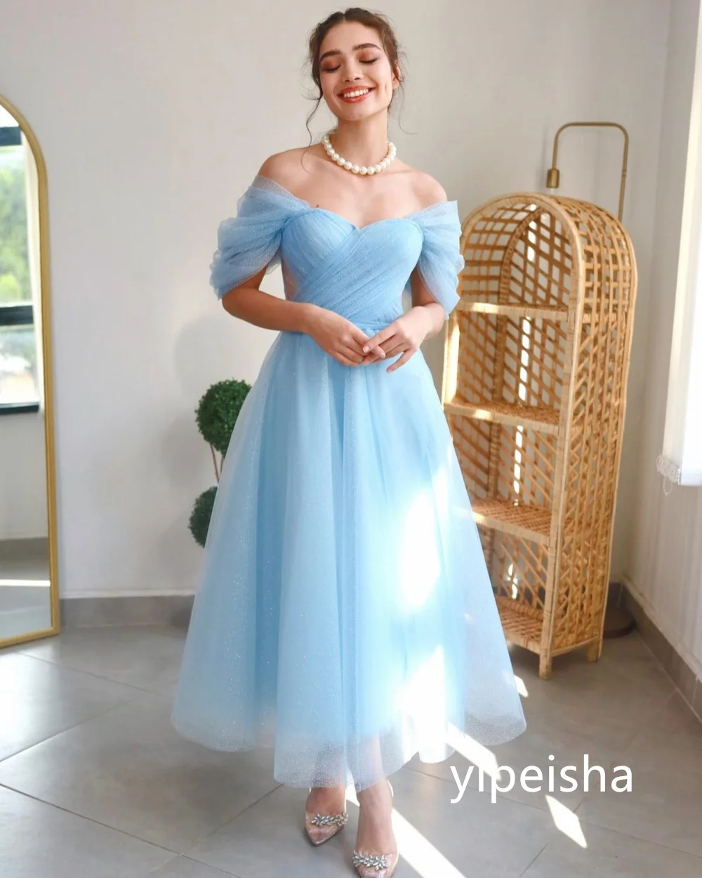 Customized Elegant Tulle A-line Sheath Midi Dresses Homecoming  Classic Exquisite Modern Style Pastrol Unisex Chinese 