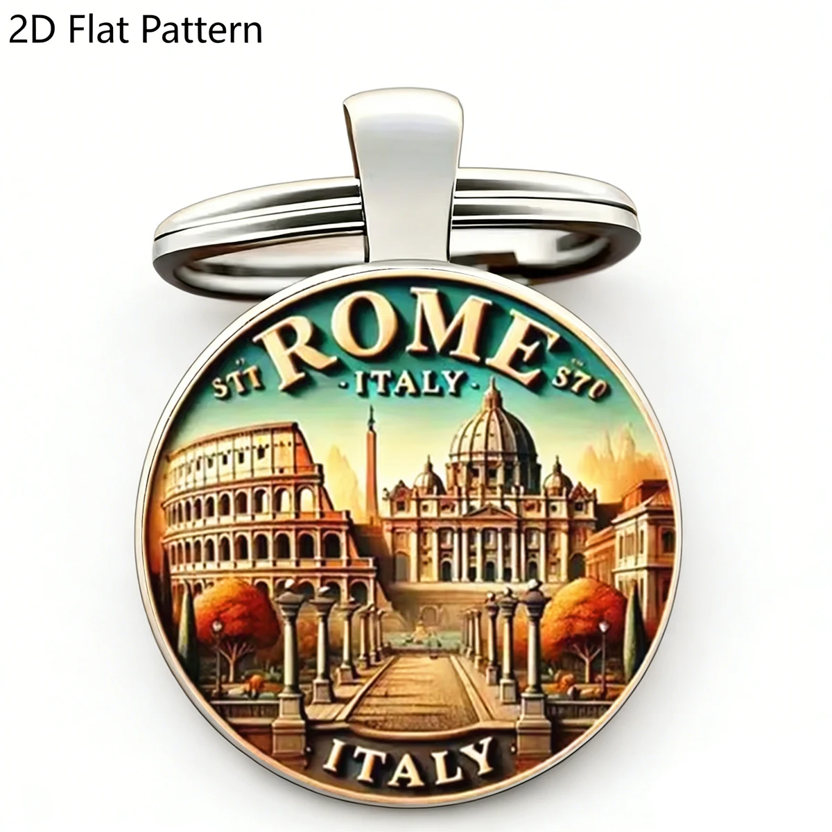 1PC Chaveiro Vintage com Tema Romano Italiano, Itália Roma, Chaveiro Masculino para Carro, Chaveiro Feminino para Bolsa, Lembrança de Casamento, Presente para Meninas, Berloques IT
