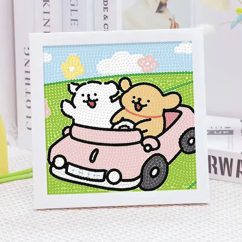 Ins Line Puppy Diamond Painting Diy Handmade Paste Cartoon Diamond Painting Children\'s Birthday Gift