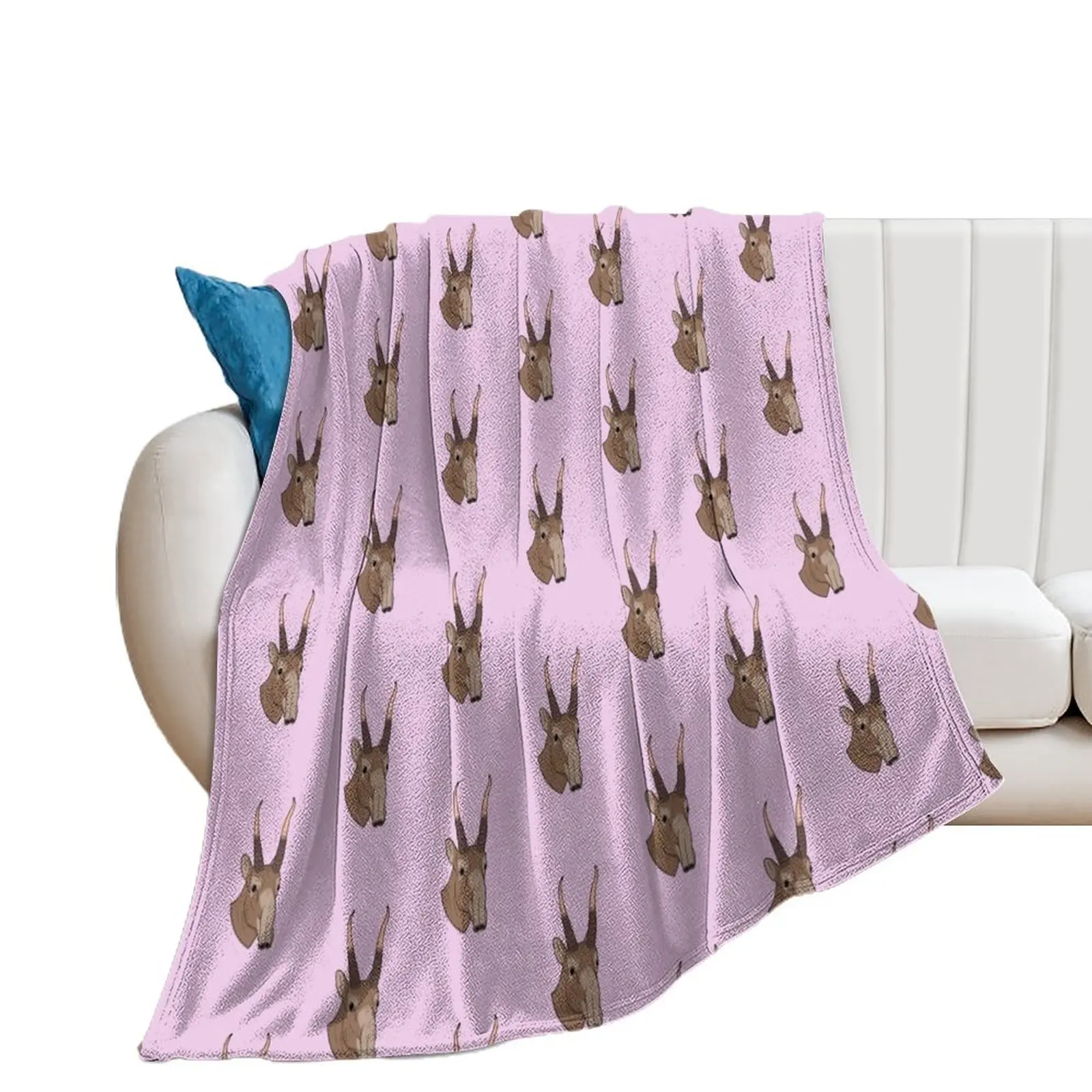 Saiga Antelope Head Throw Blanket Beach Polar Blankets