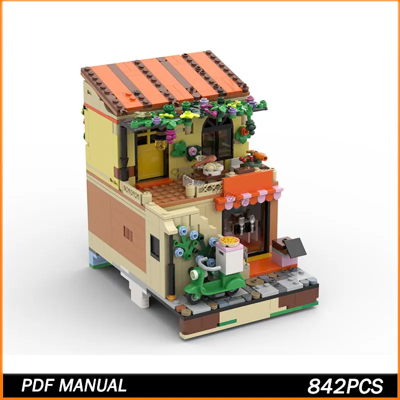 

MOC Restaurant - Riviera Extension Modular Streetscape Model Building Blocks Construction Toys Christmas Gifts Birthday 842PCS