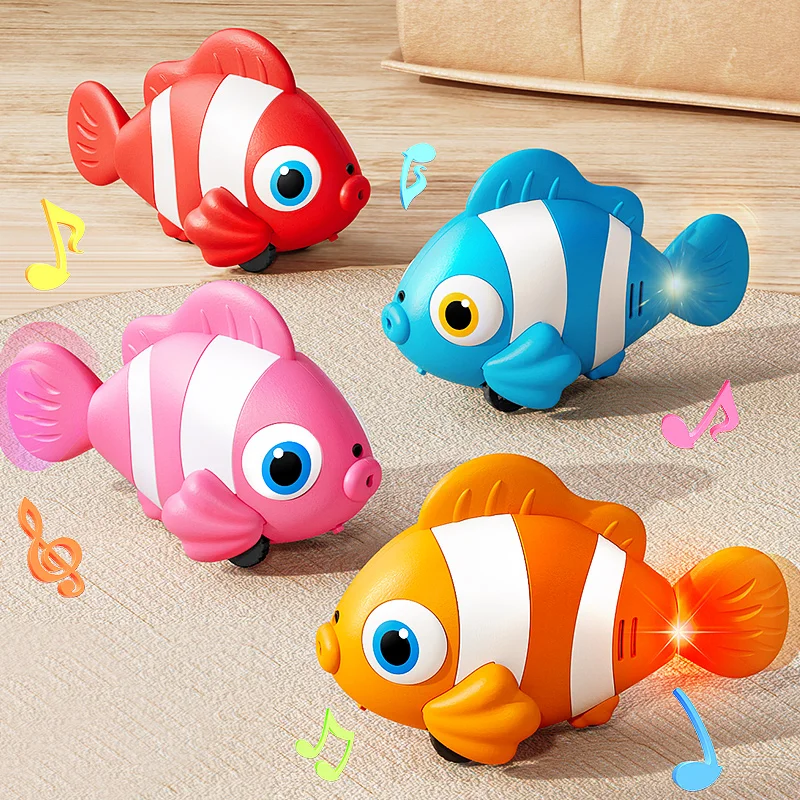 Robô eletrônico peixe rastejando para bebê em movimento dança brinquedo para animais de estimação menina jogo interativo desenvolvimento educação crianças presentes de 3 anos