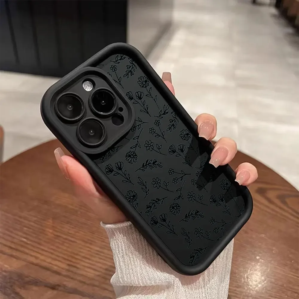 Creative, Good-looking, Sketched Rose Pattern Phone Case IPhone 16 15 14 13 12 11 Pro Max XS Max X XR 12 13 Mini 14 15 16 Plus
