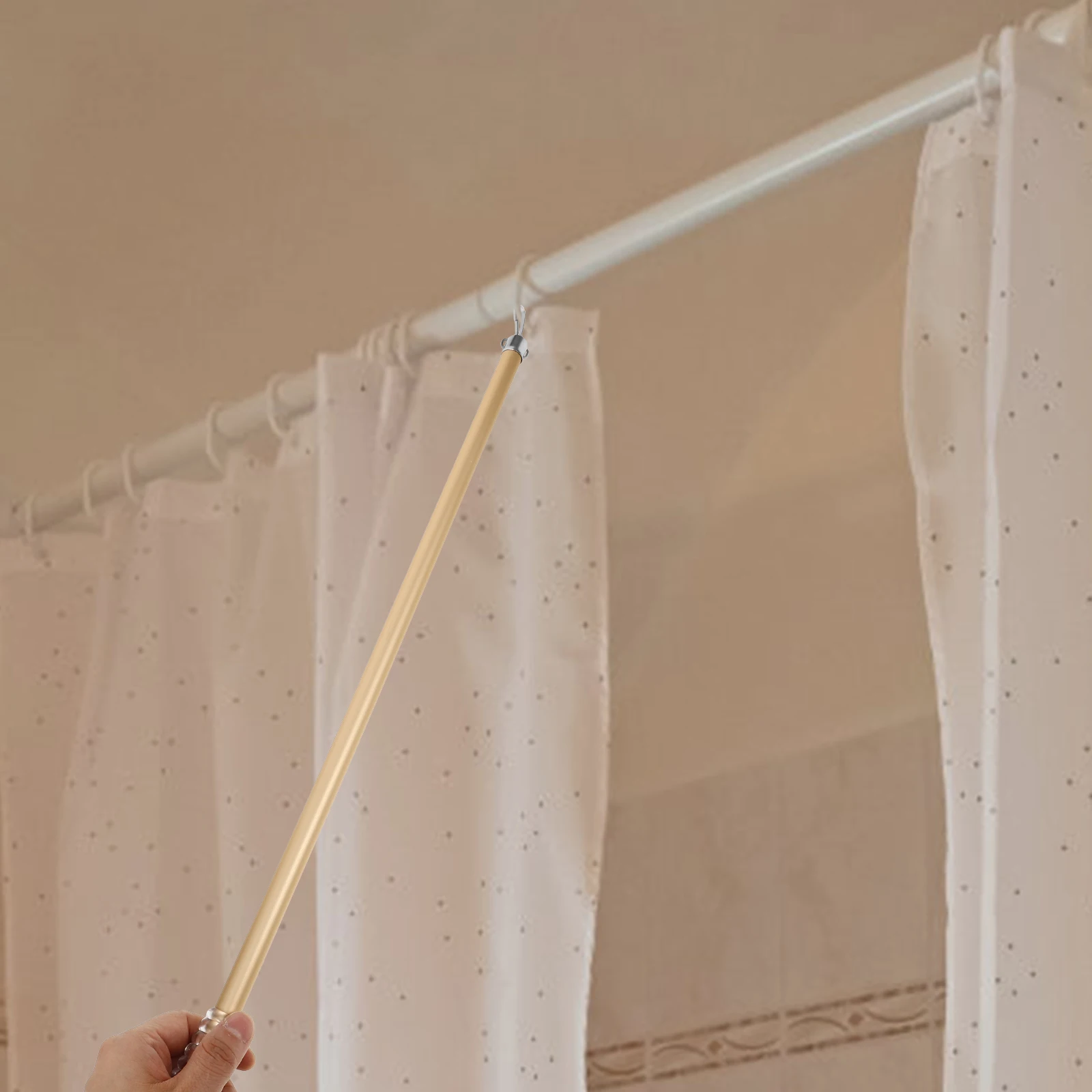 

Curtains Aluminum Alloy Rod Pull Rods Hardware Roman Pole for Poles Golden Handle Pulls
