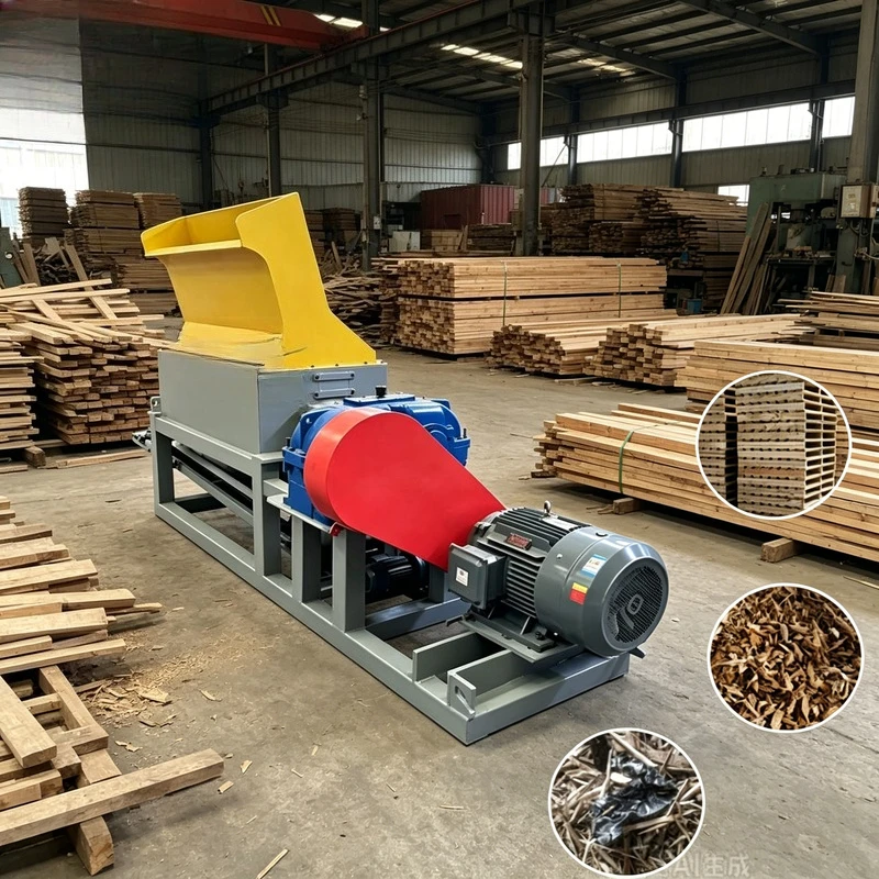 High Output and High Efficiency Electric/Diesel Wood Pallet Crusher Shredder Chipper Machine