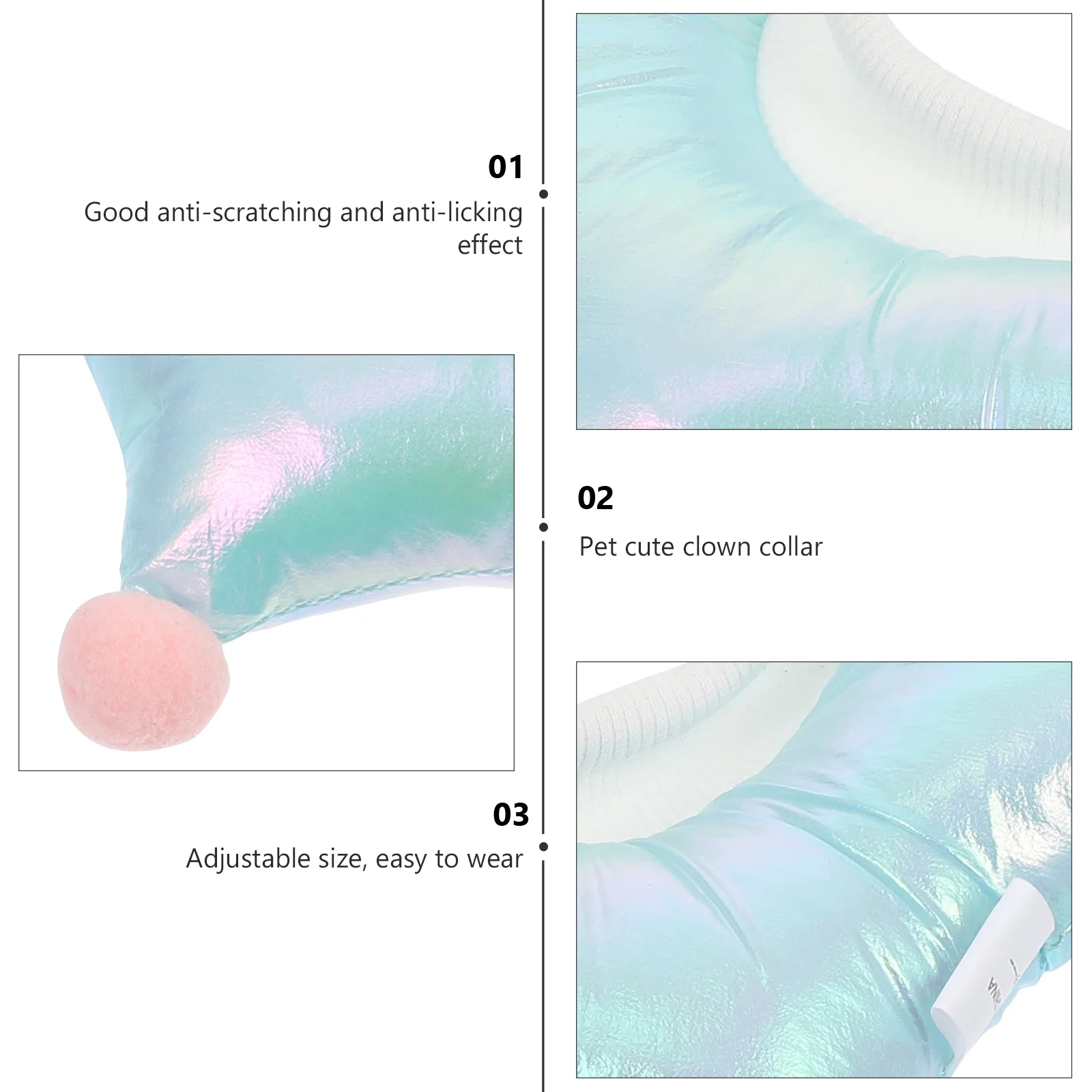 

1Pcs Pet Collar Creative Lovely Clown Shape Protective Recovery Neck Collar Anti-Lick Anti-Bite Cat Dog Operation Wound Care