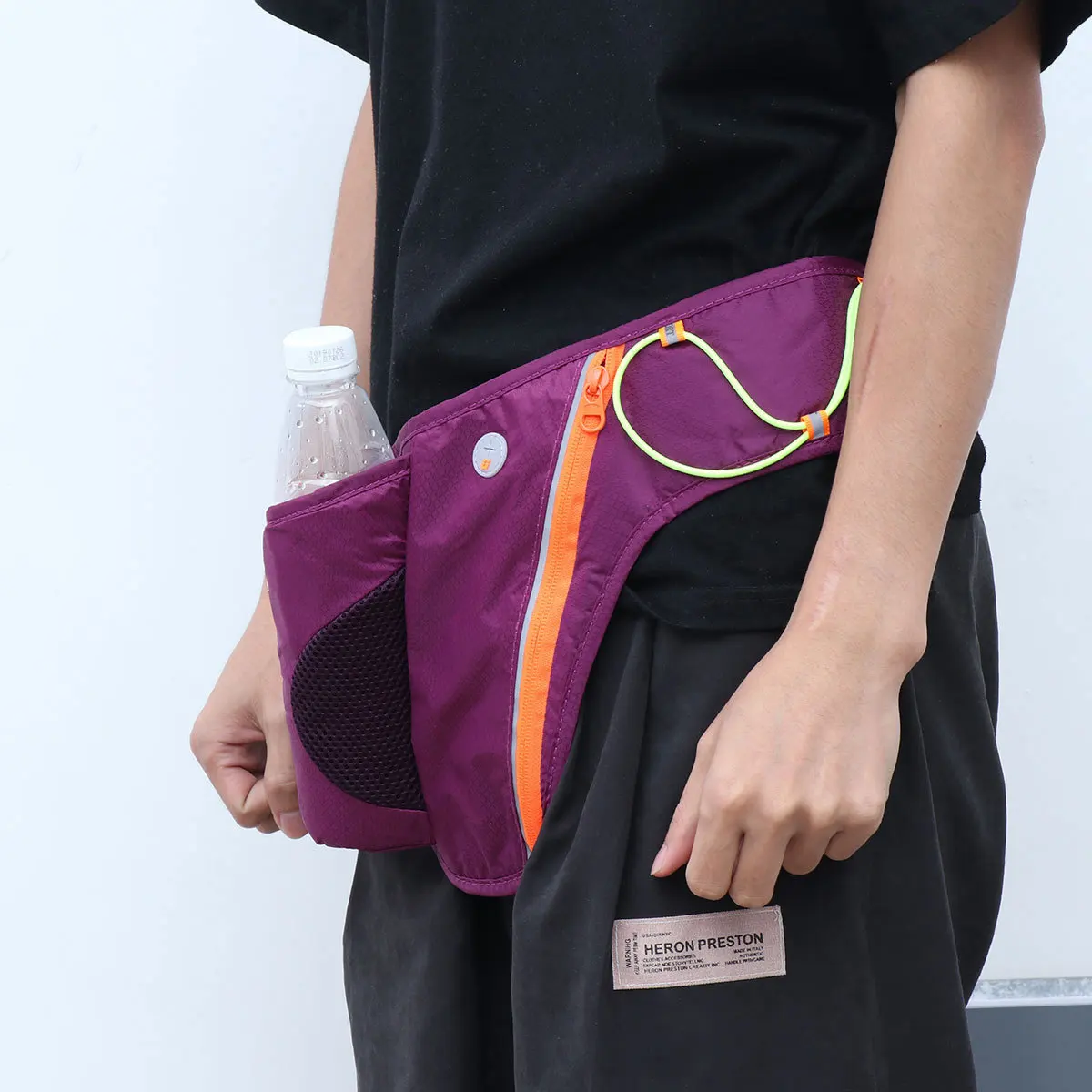 Running Belt Waist Pack 60-112Cm Adjustable Waterproof Nylon Sports Belt with Phone Holder Water Bottle Pocket for Cycling