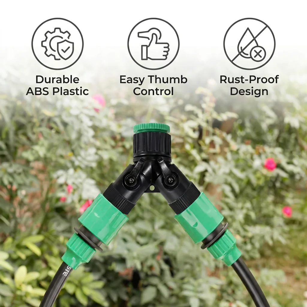 Double switch one to two irrigation ball valve, 6-point quick connector water pipe, Y-shaped two-way splitter valve