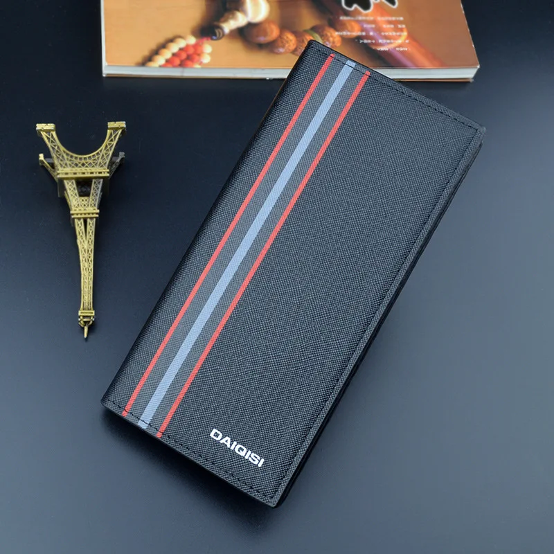 New Men Wallets Classic Long Style Card Holder Male Purse High Quality Zipper Large Capacity Pu Leather Luxury Wallet For Men